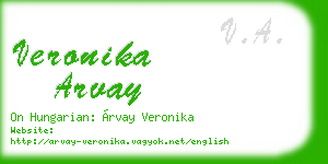 veronika arvay business card
