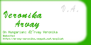 veronika arvay business card